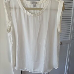 J. Crew Cream Sleeveless Blouse